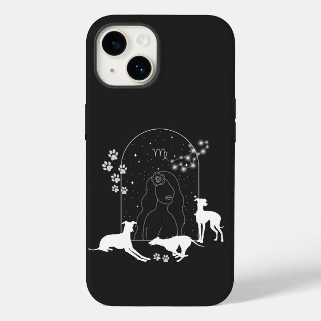 Zodiac Sign and Matching Pets.Virgo - Greyhound.b Case-Mate iPhone Case (Back)