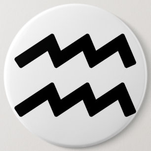Zodiac sign Aquarius 6 Inch Round Button