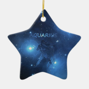 Zodiac sign Aquarius Ceramic Ornament