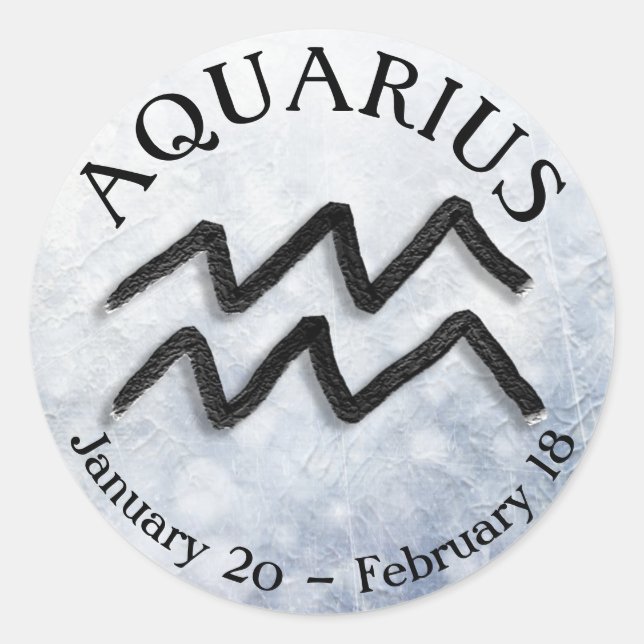 Zodiac Sign Aquarius Horoscope Astrology Classic Round Sticker (Front)