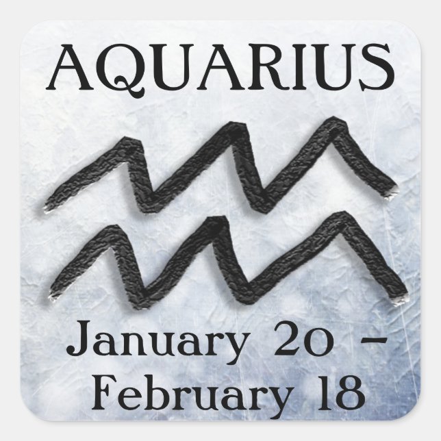 Zodiac Sign Aquarius Horoscope Astrology Square Sticker (Front)
