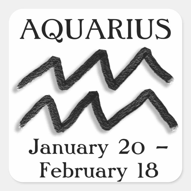 Zodiac Sign Aquarius Horoscope Astrology Square Sticker (Front)