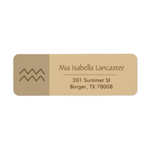 Zodiac Sign Aquarius Modern Return Address Labels