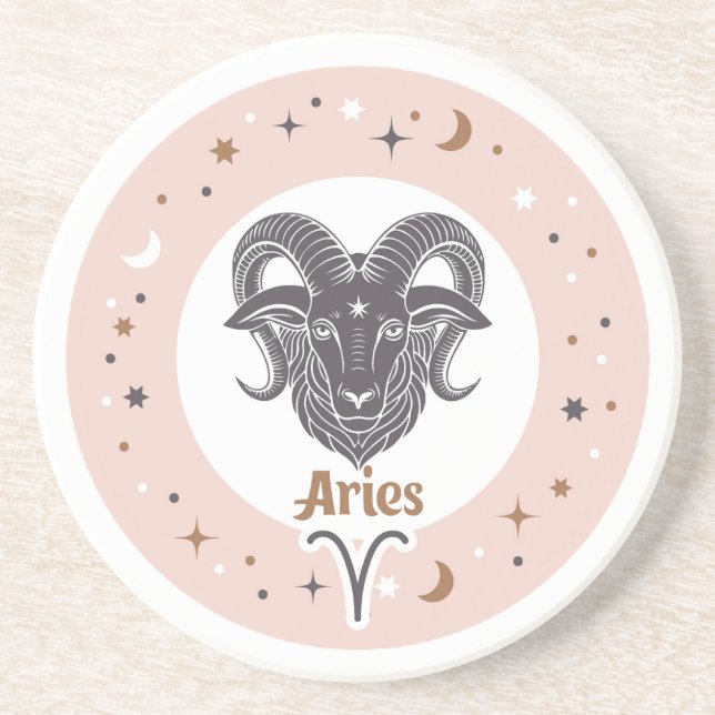 Zodiac Sign Aries Coaster (Front)