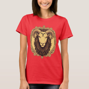 Zodiac sign Aries red colour classic design  T-Shirt