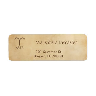 Zodiac Sign Aries Return Address Labels