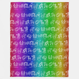Zodiac Sign Blanket(Rainbow Smooth Fade) Fleece Blanket