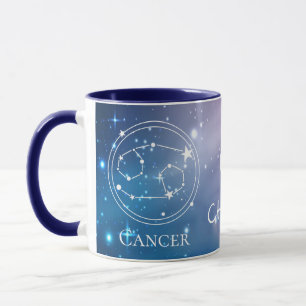 Zodiac Sign CANCER Purple Blue Name Monogram Mug
