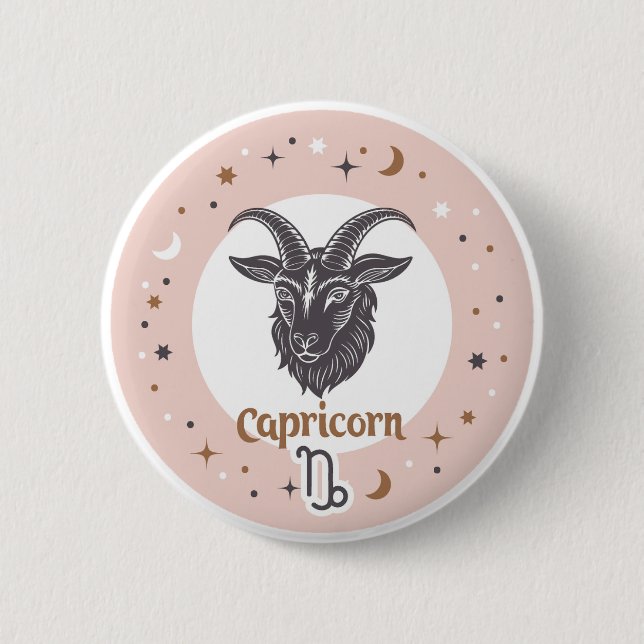 Zodiac Sign Capricorn 2 Inch Round Button (Front)