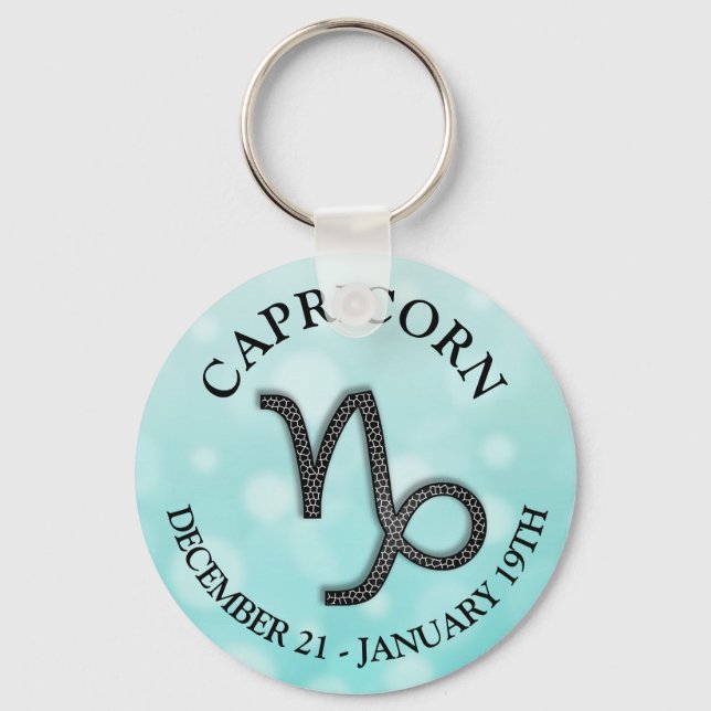 Zodiac Sign Capricorn Goat Symbol Christmas Keychain (Front)