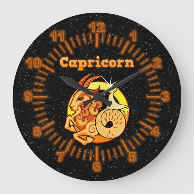 Zodiac sign Capricorn Large Clock (Front)