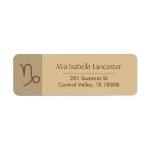 Zodiac Sign Capricorn Modern Return Address Labels