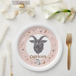 Zodiac Sign Capricorn Paper Plate