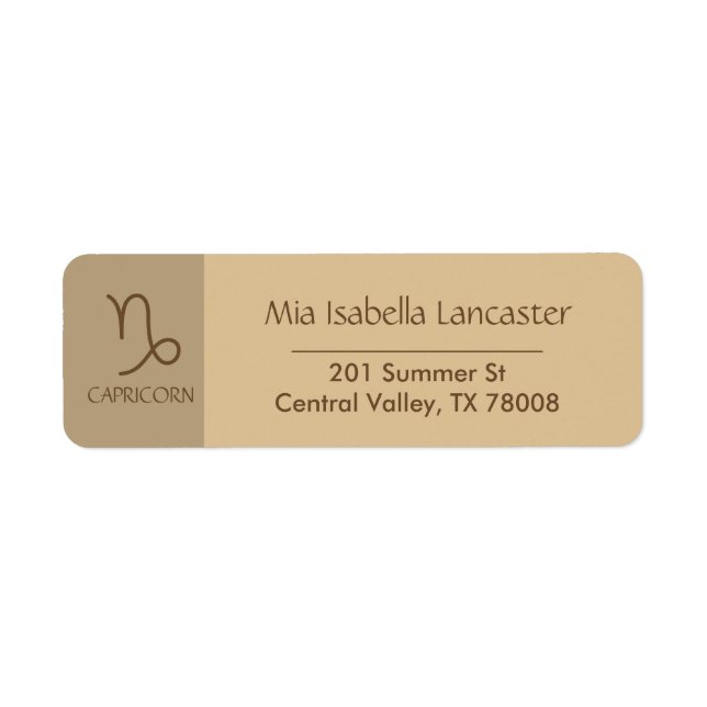 Zodiac - Sign Capricorn Return Address Labels (Front)