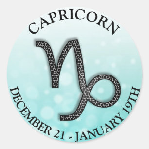 Zodiac Sign Capricorn Symbol and Horoscope Classic Round Sticker
