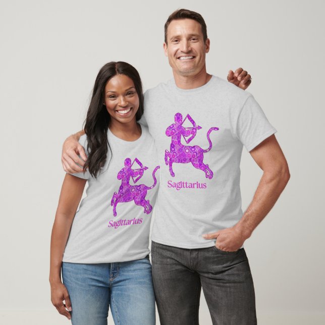 Zodiac Sign for Sagittarius in Amethyst Purple T-Shirt (Unisex)