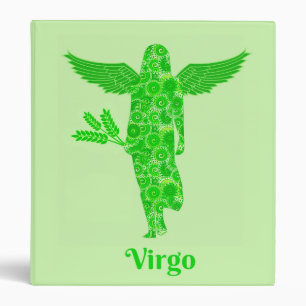 Zodiac Sign for Virgo in Shades of Green Binder