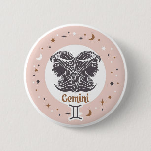 Zodiac Sign Gemini 2 Inch Round Button