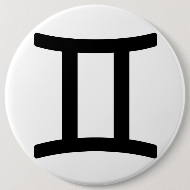 Zodiac sign Gemini 6 Inch Round Button (Front)