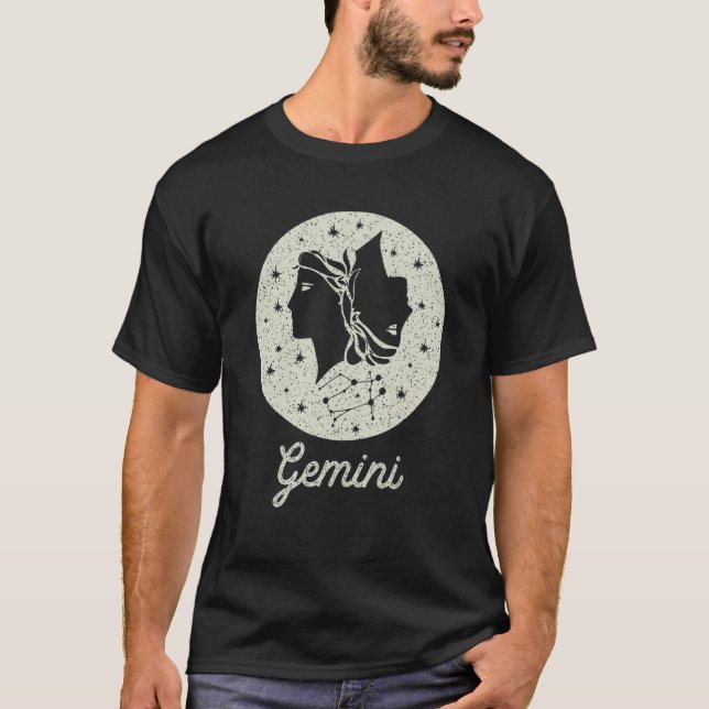 Zodiac Sign Gemini Birthday Graphic for Men and Wo T-Shirt (Front)