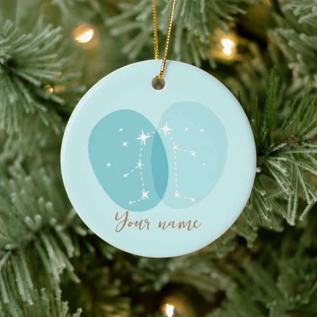 Zodiac Sign Gemini Ceramic Ornament (Tree)