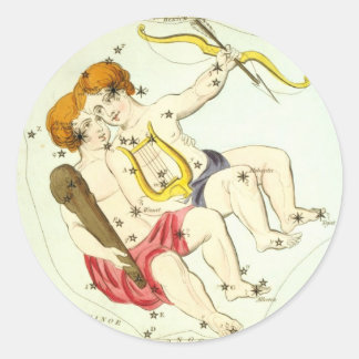 Zodiac Sign: Gemini Classic Round Sticker