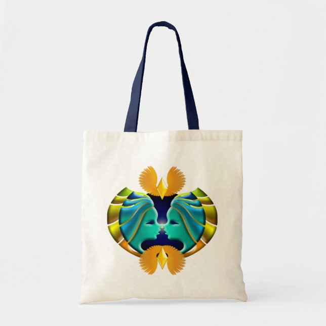 Zodiac Sign Gemini Design Tote Bag (Front)