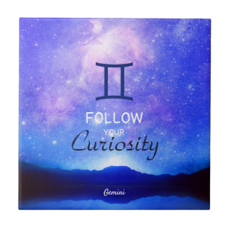 Zodiac Sign Gemini Dreamy Star Sky Quote Tile
