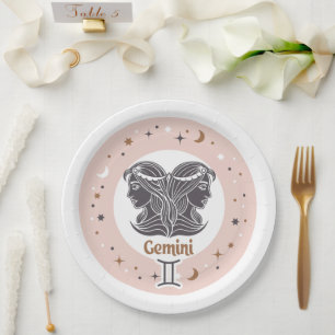 Zodiac Sign Gemini Paper Plate