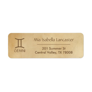 Zodiac Sign Gemini - Return Address Labels