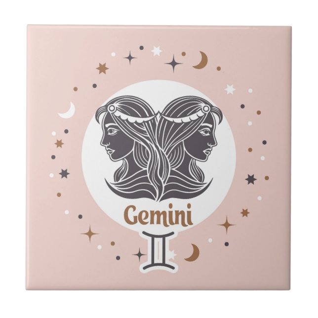 Zodiac Sign Gemini Tile (Front)