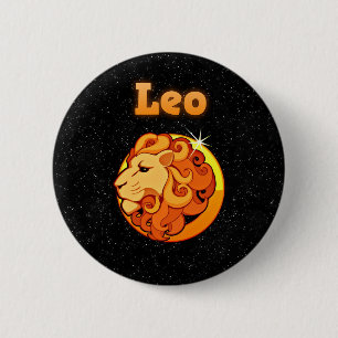 Zodiac sign Leo 2 Inch Round Button