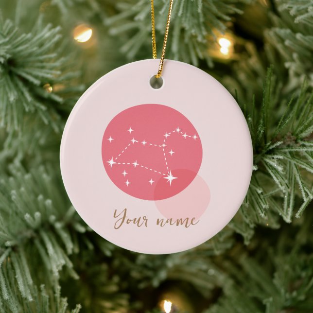 Zodiac Sign Leo Ceramic Ornament (Tree)