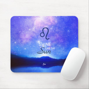 Zodiac Sign Leo Dreamy Star Sky Quote Mouse Pad