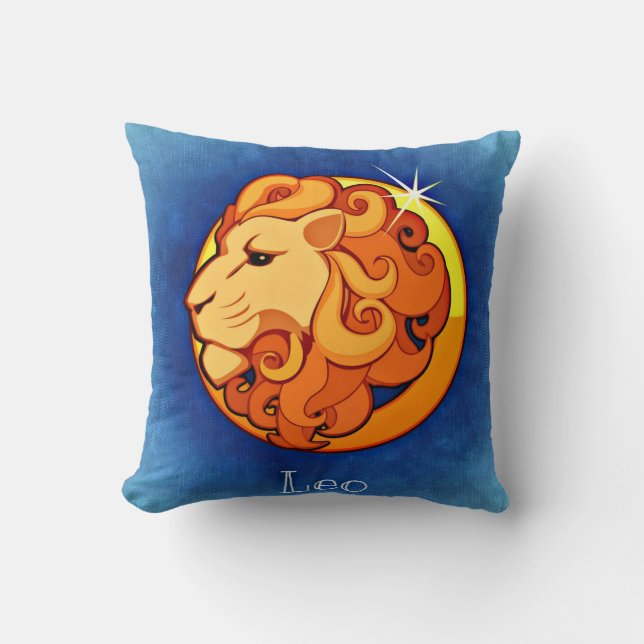Zodiac sign Leo Throw Pillow (Front)