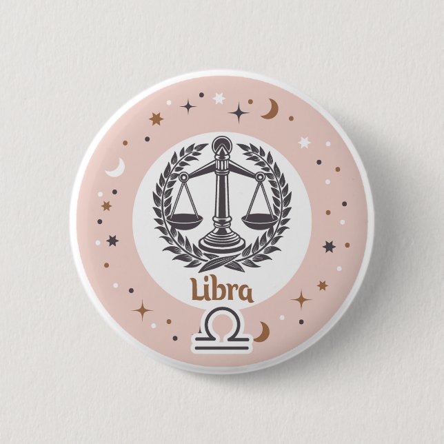 Zodiac Sign Libra 2 Inch Round Button (Front)