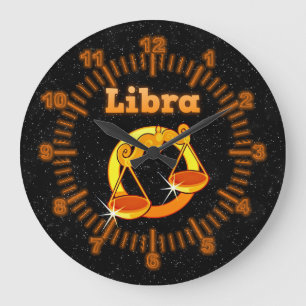 Zodiac sign Libra Large Clock