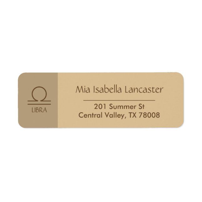 Zodiac - Sign Libra Return Address Labels (Front)