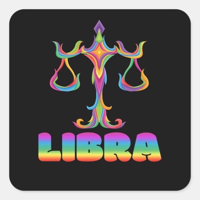 Zodiac Sign Libra Zodiac Square Sticker (Front)