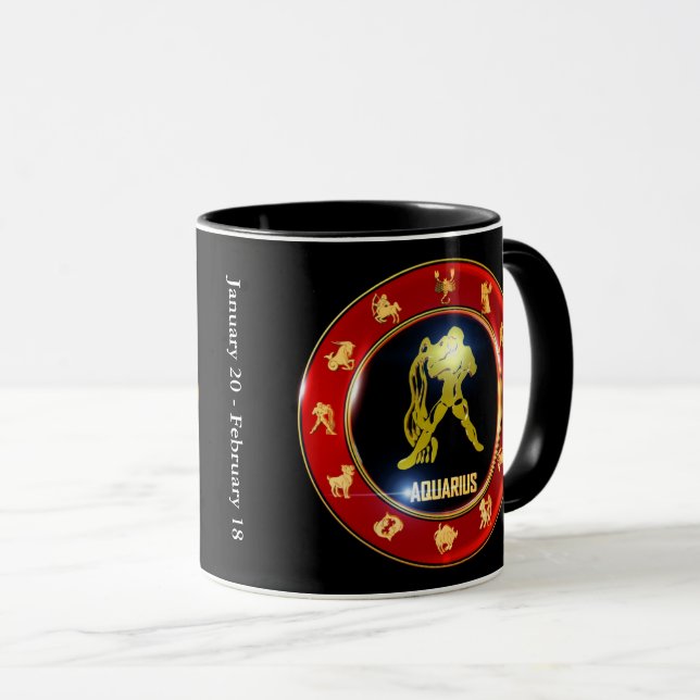 Zodiac Sign  Mug | Aquarius (Front Right)