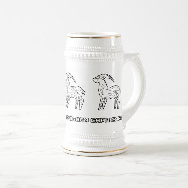 Zodiac Sign Mug:Capricorn Beer Stein (Front Right)