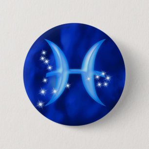 Zodiac sign Pisces 2 Inch Round Button