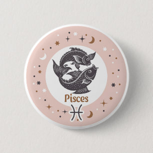 Zodiac Sign Pisces 2 Inch Round Button