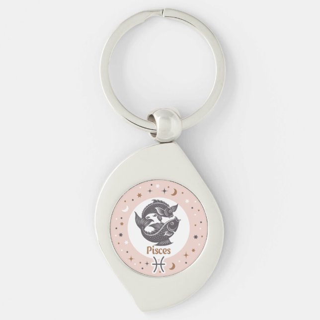 Zodiac Sign Pisces Keychain (Front)