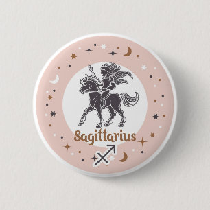 Zodiac Sign Sagittarius 2 Inch Round Button