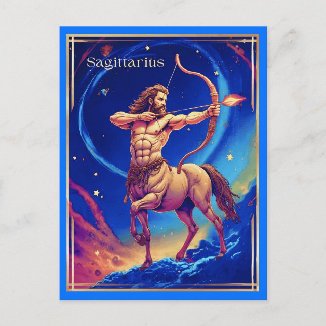 Zodiac Sign Sagittarius as the Celestial Archer Postcard (Front)