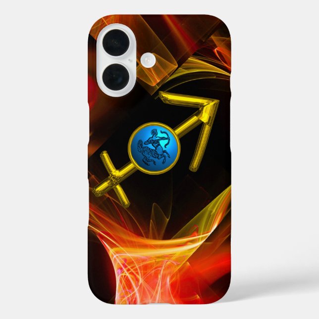 ZODIAC SIGN SAGITTARIUS,Red Yellow Fractal Swirls Case-Mate iPhone Case (Back)