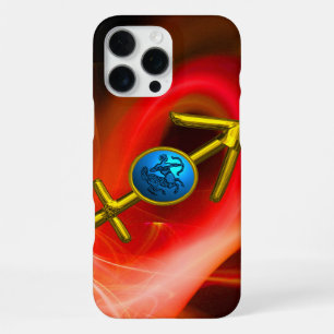 ZODIAC SIGN SAGITTARIUS,Red Yellow Fractal Swirls iPhone 16 Pro Max Case
