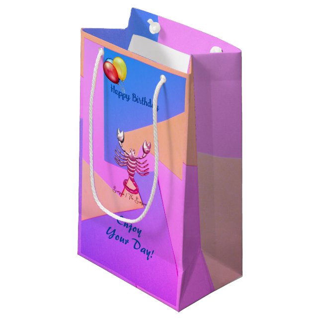 Zodiac Sign Scorpio Birthday Small Gift Bag (Front Angled)