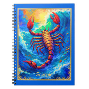 Zodiac Sign Scorpio Emerging from Deep Waters Notebook